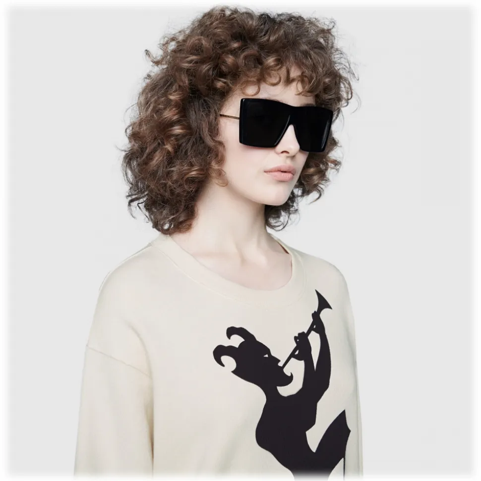 Gucci - Square-Frame Sunglasses - Black - Gucci Eyewear - Avvenice