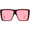 Gucci - Square-Frame Sunglasses - Cherry Red - Gucci Eyewear - Avvenice