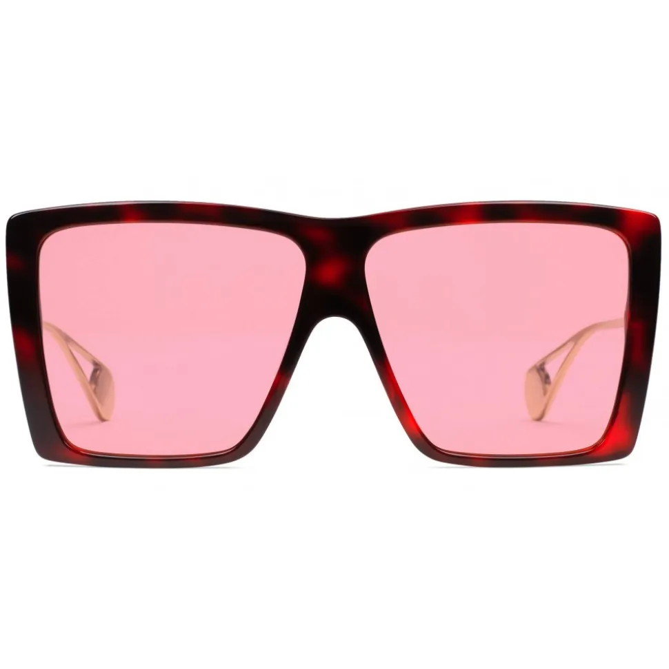 Gucci - Square-Frame Sunglasses - Cherry Red - Gucci Eyewear - Avvenice