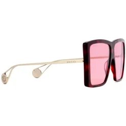 Gucci - Square-Frame Sunglasses - Cherry Red - Gucci Eyewear - Avvenice