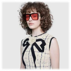 Gucci - Square-Frame Sunglasses - Cherry Red - Gucci Eyewear - Avvenice