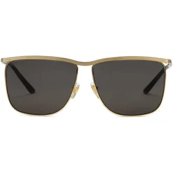 Gucci - Square-Frame Sunglasses - Gold Grey - Gucci Eyewear - Avvenice