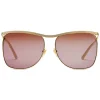 Gucci - Square-Frame Sunglasses - Gold Burgundy - Gucci Eyewear - Avvenice