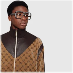 Gucci - Sunglasses Gucci-Dapper Dan - Black with Crystals - Gucci Eyewear - Avvenice