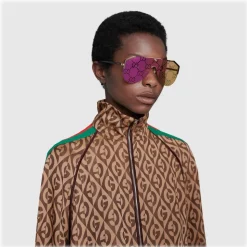 Gucci - Sunglasses with Mask Frame - GG Mirror Lenses - Gucci Eyewear - Avvenice