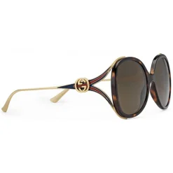 Gucci - SunglassesRound Injection Sunglasses - Tortoise Injection Frame - Gucci Eyewear - Avvenice