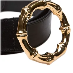 Gucci Vintage - Bamboo Leather Belt - Black - Leather Belt - Luxury High Quality - Avvenice