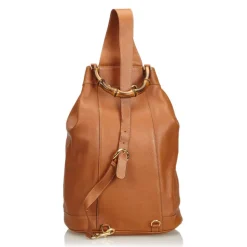 Gucci Vintage - Bamboo Leather Backpack - Brown - Leather Backpack - Luxury High Quality - Avvenice