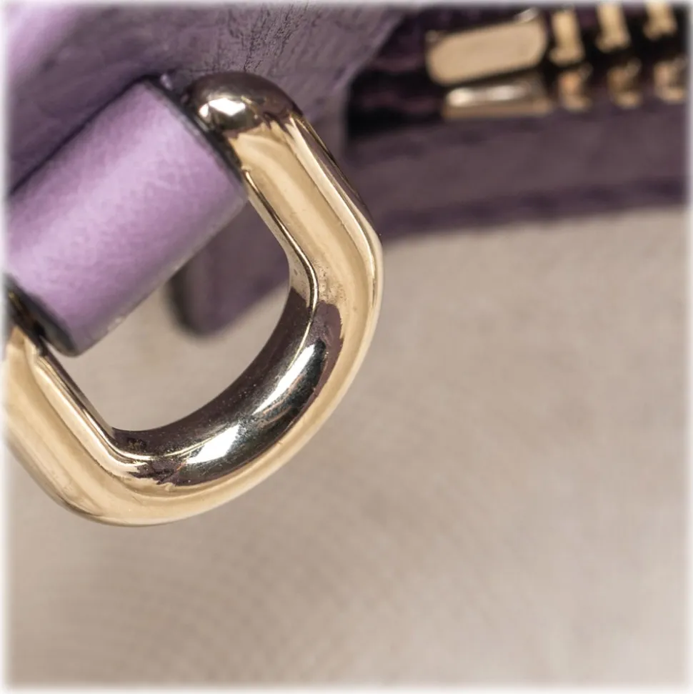 Gucci Vintage - Bamboo Leather Shopper Bag - Purple - Leather Handbag - Luxury High Quality - Avvenice