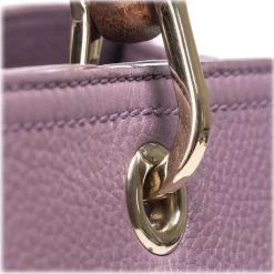 Gucci Vintage - Bamboo Leather Shopper Bag - Purple - Leather Handbag - Luxury High Quality - Avvenice