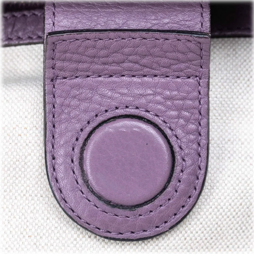 Gucci Vintage - Bamboo Leather Shopper Bag - Purple - Leather Handbag - Luxury High Quality - Avvenice
