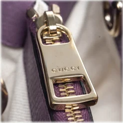 Gucci Vintage - Bamboo Leather Shopper Bag - Purple - Leather Handbag - Luxury High Quality - Avvenice