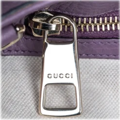 Gucci Vintage - Bamboo Leather Shopper Bag - Purple - Leather Handbag - Luxury High Quality - Avvenice