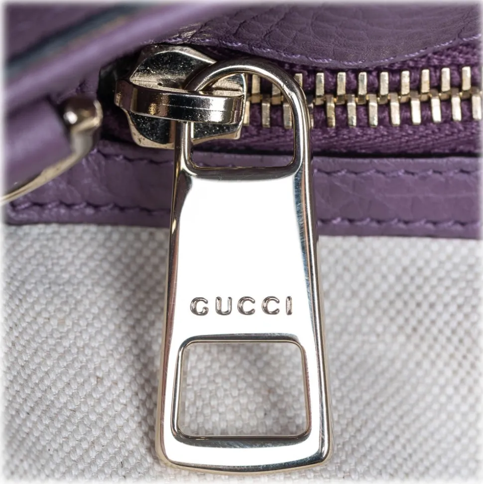 Gucci Vintage - Bamboo Leather Shopper Bag - Purple - Leather Handbag - Luxury High Quality - Avvenice