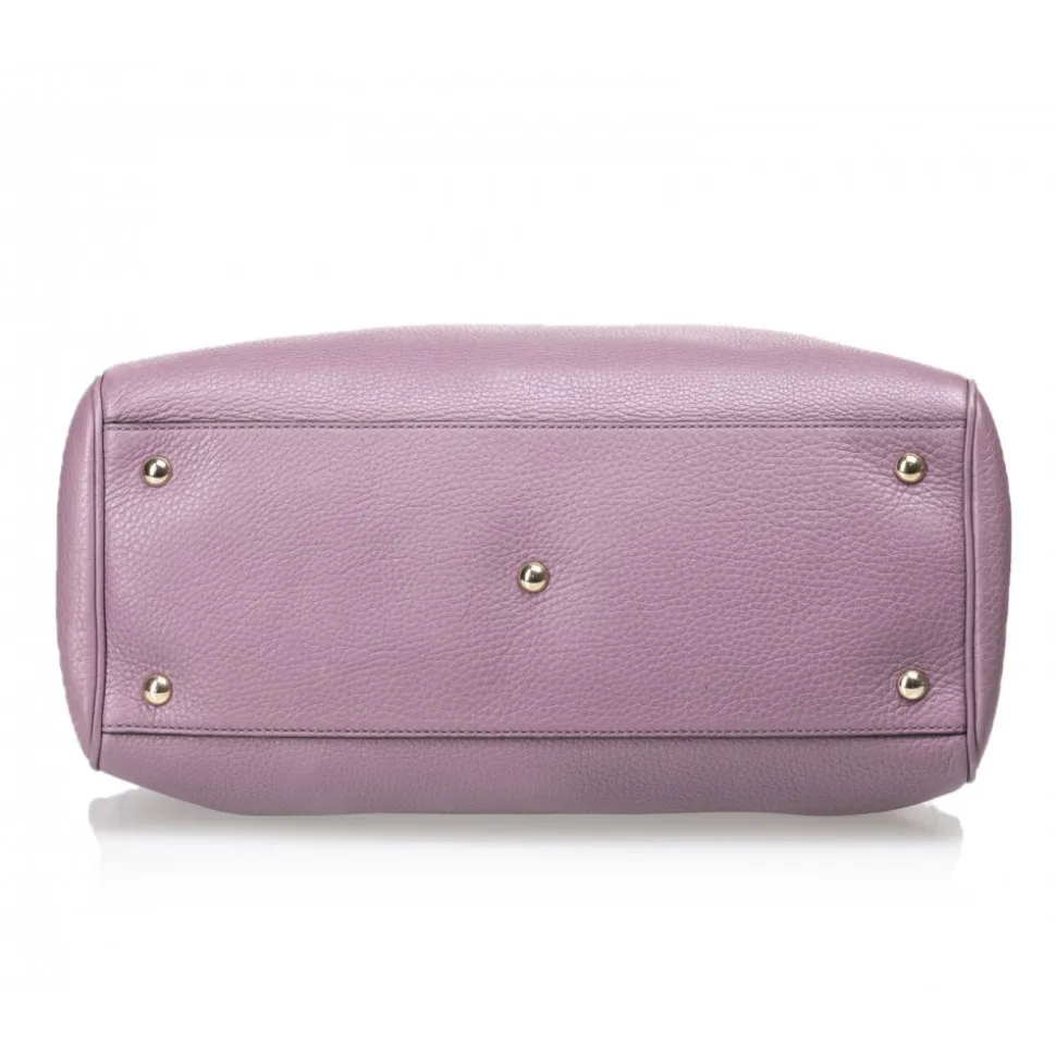 Gucci Vintage - Bamboo Leather Shopper Bag - Purple - Leather Handbag - Luxury High Quality - Avvenice