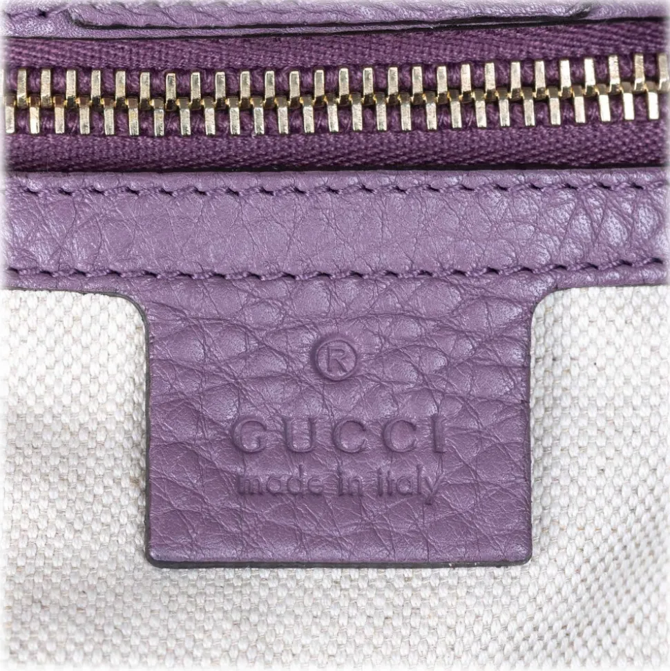 Gucci Vintage - Bamboo Leather Shopper Bag - Purple - Leather Handbag - Luxury High Quality - Avvenice