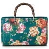 Gucci Vintage - Blooms Bamboo Shopper Bag - Green - Leather Handbag - Luxury High Quality - Avvenice