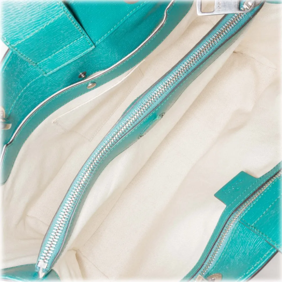 Gucci Vintage - Blooms Bamboo Shopper Bag - Green - Leather Handbag - Luxury High Quality - Avvenice