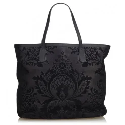 Gucci Vintage - Brocade Leather Stirrup Tote Bag - Black - Leather Handbag - Luxury High Quality - Avvenice