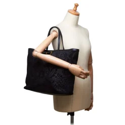 Gucci Vintage - Brocade Leather Stirrup Tote Bag - Black - Leather Handbag - Luxury High Quality - Avvenice