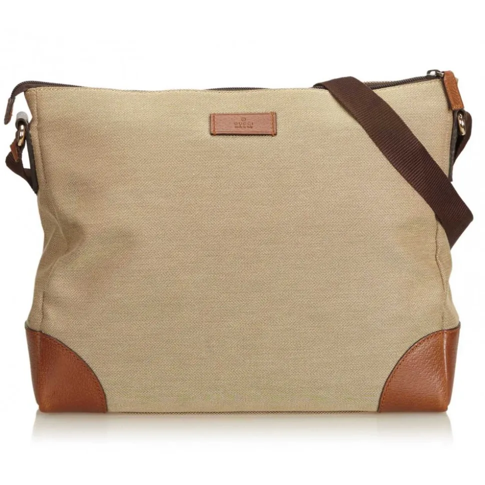 Gucci Vintage - Canvas Crossbody Bag - Brown - Leather Handbag - Luxury High Quality - Avvenice