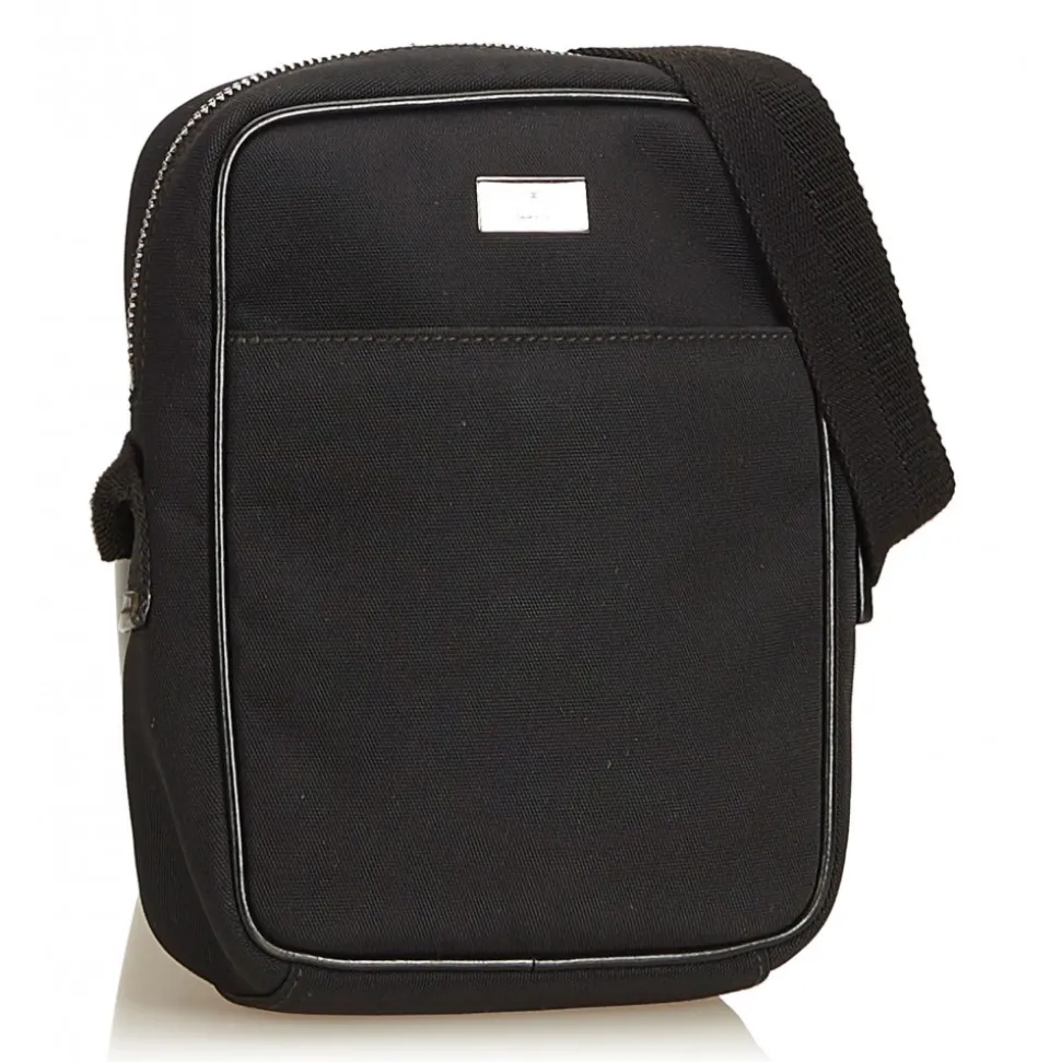 Gucci Vintage - Canvas Crossbody Bag - Black - Leather Handbag - Luxury High Quality - Avvenice