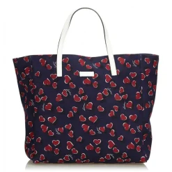 Gucci Vintage - Canvas Heartbeat Tote Bag - Blue - Leather Handbag - Luxury High Quality - Avvenice