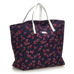Gucci Vintage - Canvas Heartbeat Tote Bag - Blue - Leather Handbag - Luxury High Quality - Avvenice
