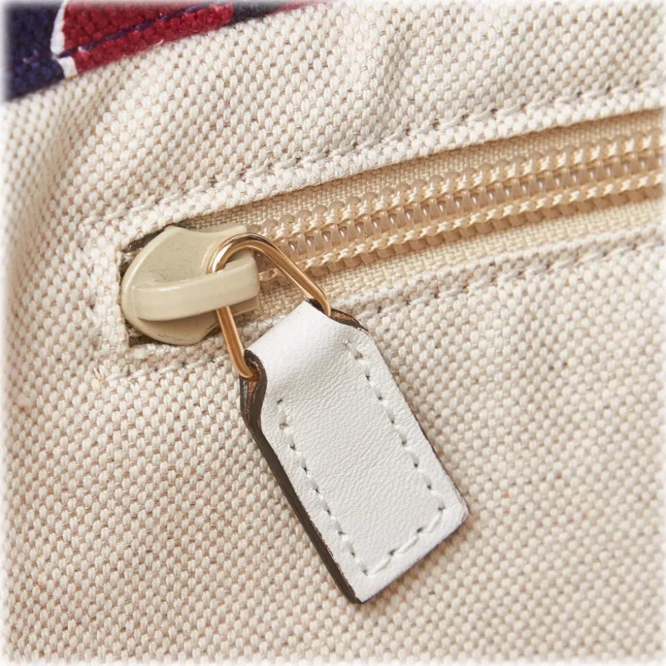 Gucci Vintage - Canvas Heartbeat Tote Bag - Blue - Leather Handbag - Luxury High Quality - Avvenice