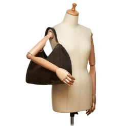 Gucci Vintage - Canvas Hobo Bag - Brown - Leather Handbag - Luxury High Quality - Avvenice