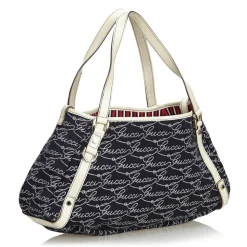 Gucci Vintage - Canvas Pelham Tote Bag - Blue - Leather Handbag - Luxury High Quality - Avvenice