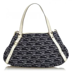 Gucci Vintage - Canvas Pelham Tote Bag - Blue - Leather Handbag - Luxury High Quality - Avvenice