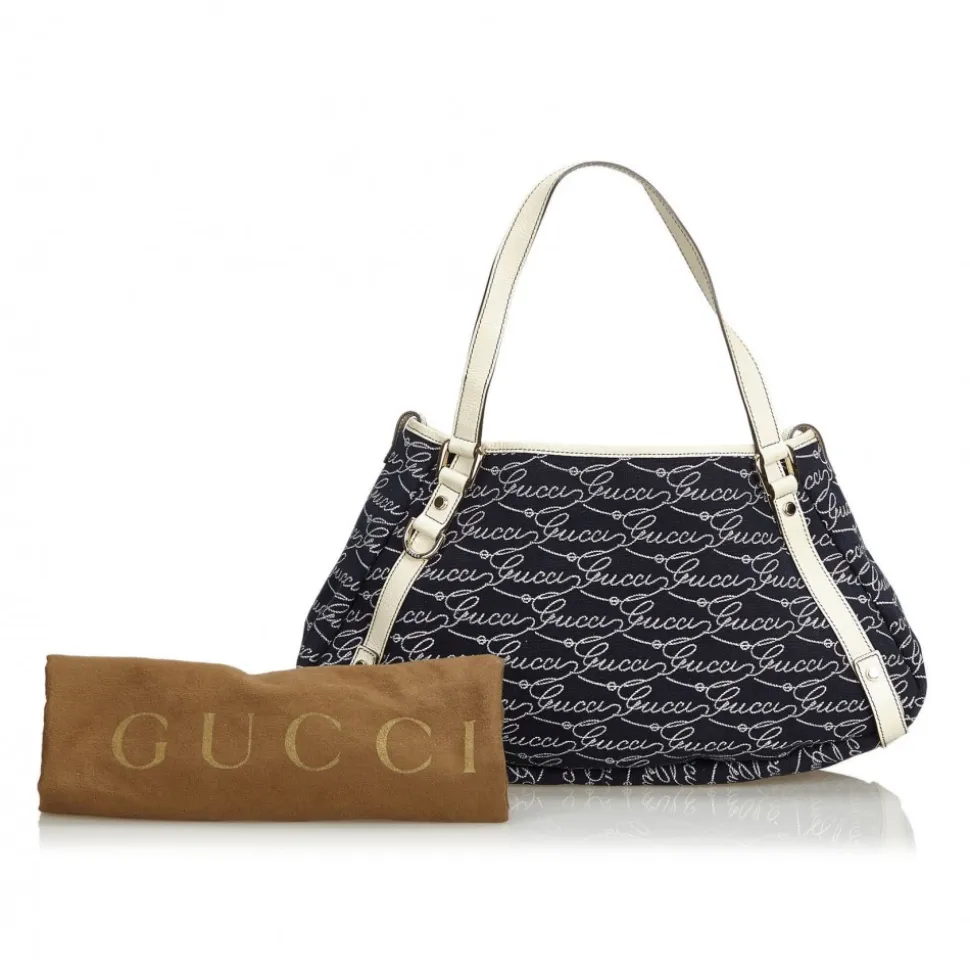 Gucci Vintage - Canvas Pelham Tote Bag - Blue - Leather Handbag - Luxury High Quality - Avvenice