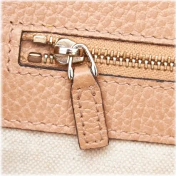 Gucci Vintage - Canvas Swing Tote Bag - Ivory Brown - Leather Handbag - Luxury High Quality - Avvenice