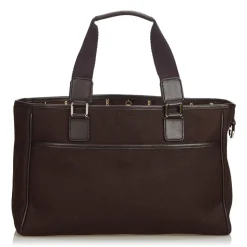 Gucci Vintage - Canvas Tote Bag - Brown - Leather Handbag - Luxury High Quality - Avvenice