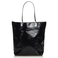 Gucci Vintage - Coated Canvas Tote Bag - Black - Leather Handbag - Luxury High Quality - Avvenice