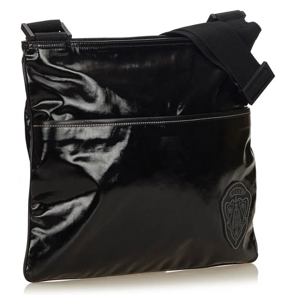 Gucci Vintage - Coated Canvas Crossbody Bag - Black - Leather Handbag - Luxury High Quality - Avvenice