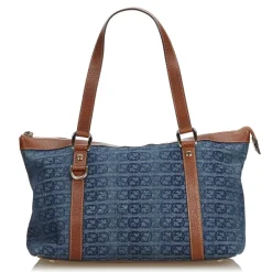 Gucci Vintage - Denim Tote Bag - Blue - Leather Handbag - Luxury High Quality - Avvenice