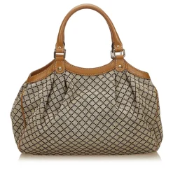 Gucci Vintage - Diamante Canvas Sukey Handbag Bag - Brown - Leather Handbag - Luxury High Quality - Avvenice