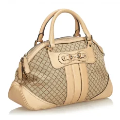 Gucci Vintage - Diamante Horsebit Catherine Satchel Bag - Brown - Leather Handbag - Luxury High Quality - Avvenice