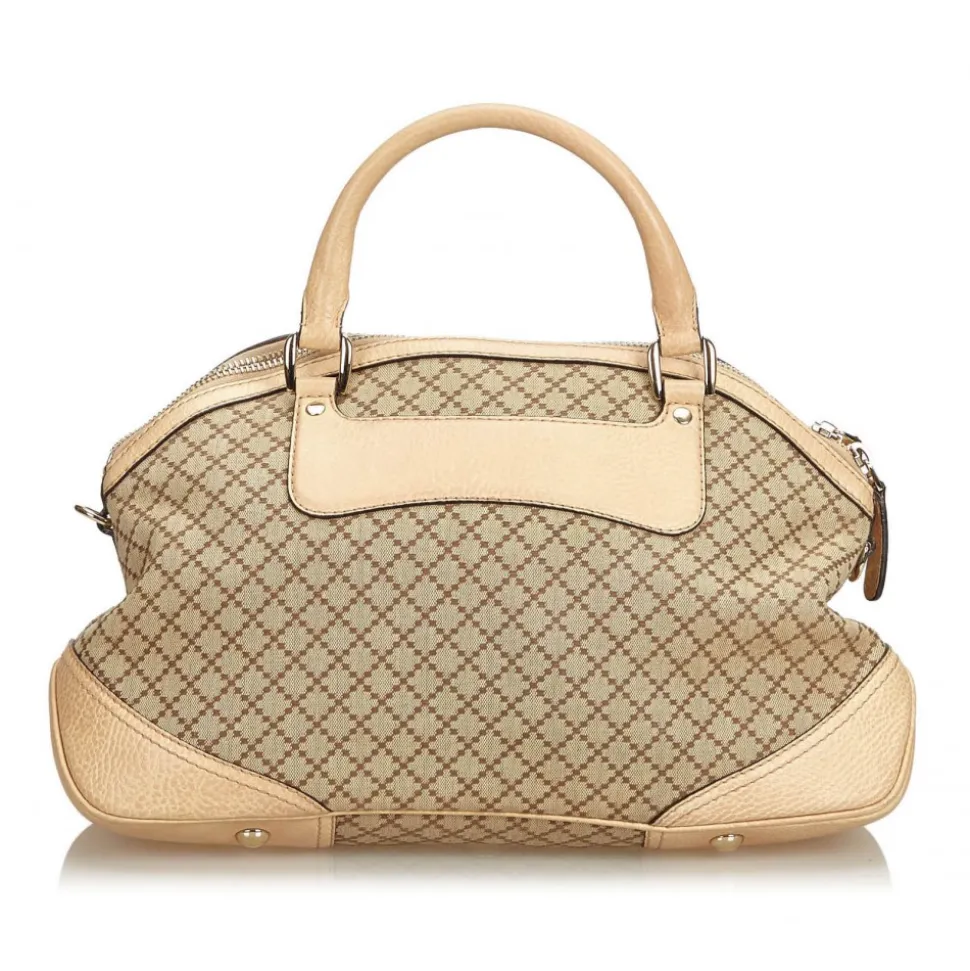 Gucci Vintage - Diamante Horsebit Catherine Satchel Bag - Brown - Leather Handbag - Luxury High Quality - Avvenice