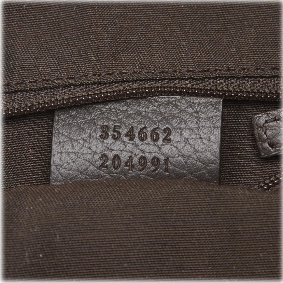 Gucci Vintage - Diamante Jacquard Hobo Bag - Brown - Leather Handbag - Luxury High Quality - Avvenice