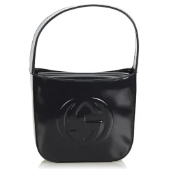 Gucci Vintage - Double G Patent Leather Handbag Bag - Black - Leather Handbag - Luxury High Quality - Avvenice
