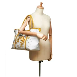 Gucci Vintage - Embellished Guccissima Tote Bag - White Ivory - Leather Handbag - Luxury High Quality - Avvenice