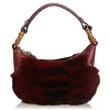 Gucci Vintage - Fur Bamboo Ring Hobo Bag - Red - Leather Handbag - Luxury High Quality - Avvenice