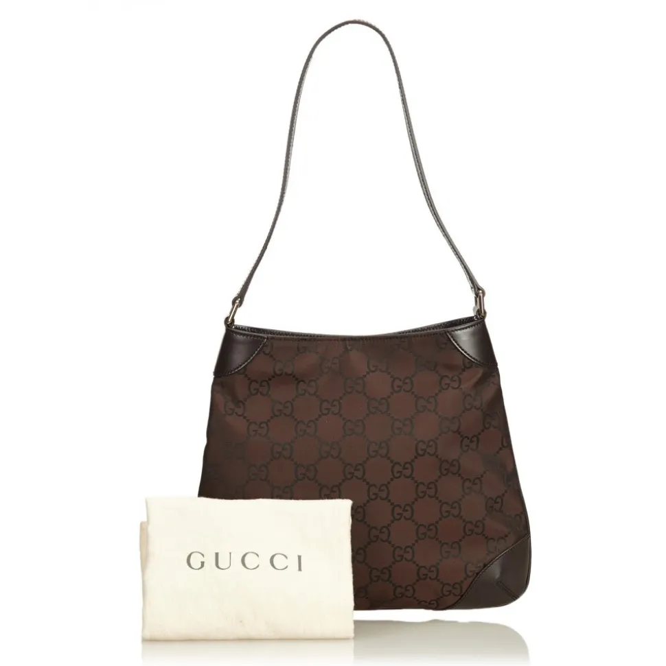 Gucci Vintage - GG Canvas Shoulder Bag - Brown - Leather Handbag - Luxury High Quality - Avvenice