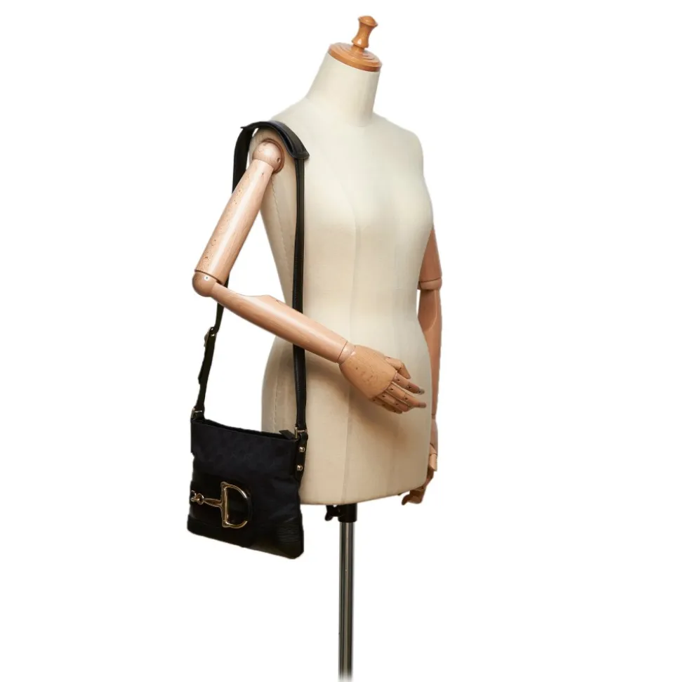 Gucci Vintage - GG Canvas Hasler Crossbody Bag - Black - Leather Handbag - Luxury High Quality - Avvenice