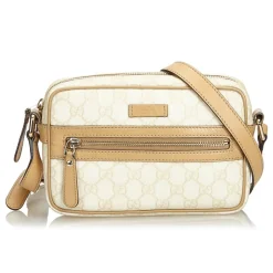 Gucci Vintage - GG Crossbody Bag - White - Leather Handbag - Luxury High Quality - Avvenice