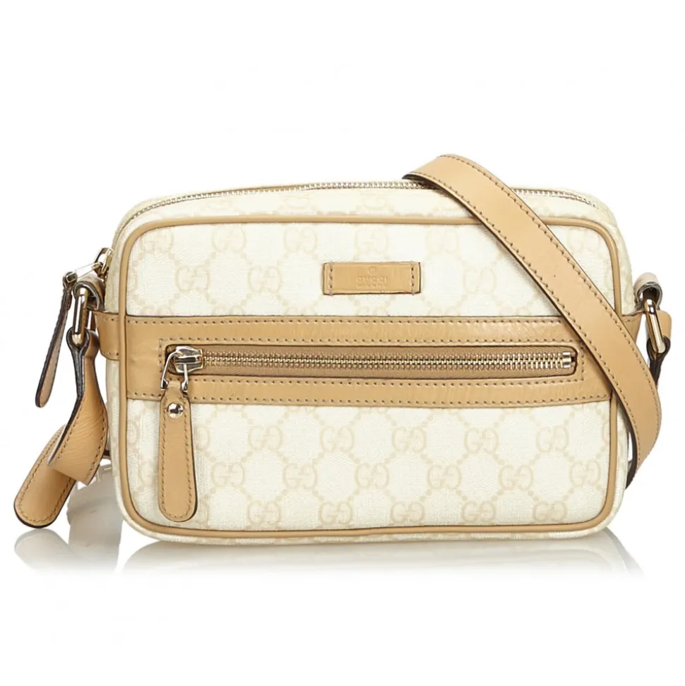Gucci Vintage - GG Crossbody Bag - White - Leather Handbag - Luxury High Quality - Avvenice