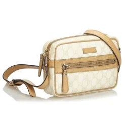 Gucci Vintage - GG Crossbody Bag - White - Leather Handbag - Luxury High Quality - Avvenice